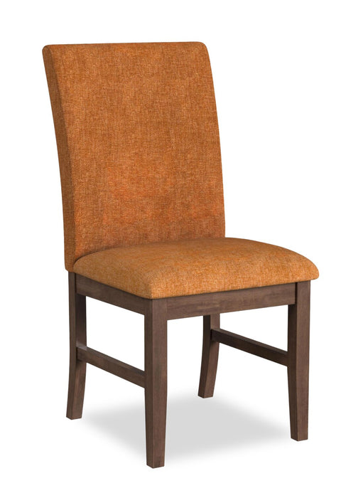 Ensemble de salle à manger Rain 7 pièces avec table de 72 po (L) et 6 chaises oranges - orange et brun