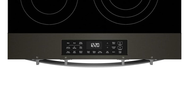 Cuisinière électrique Whirlpool de 5,3 pi³ et de 30 po avec cuisson à air - noire sur acier inoxydable - YWSES5030SV