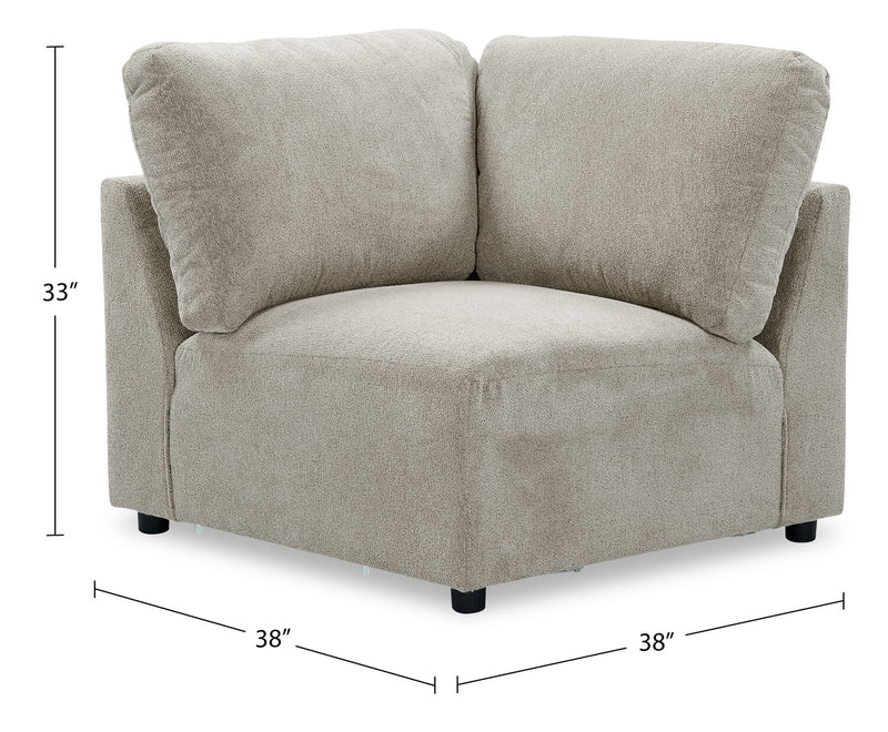 Fauteuil en coin modulaire Voyage en tissu avec coussins de dossier amovibles - Beige