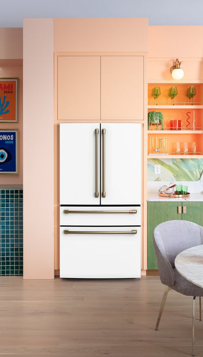 Réfrigérateur intelligent 4 portes Café de 23,2 pi3 et de 36 po de profondeur comptoir à portes françaises - blanc mat - CJE23DP4WW2 