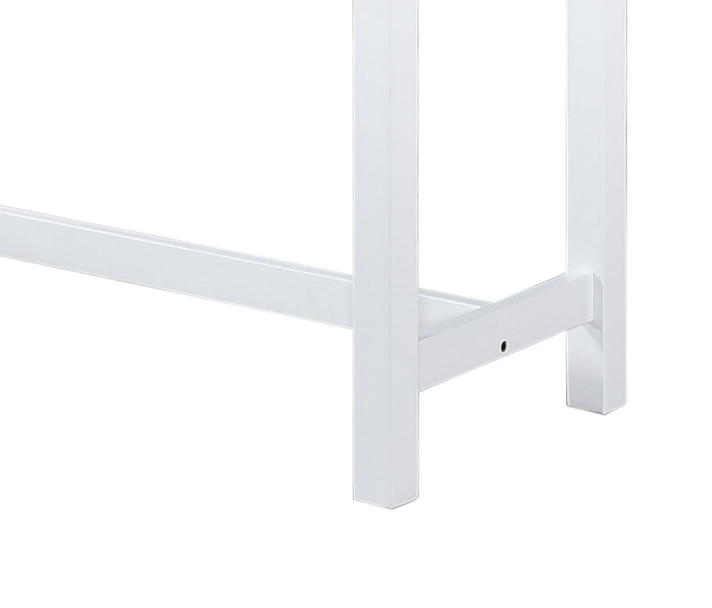 Coin-repas moderne Noah de 60 po avec 3 tabourets de hauteur comptoir et ports USB - blanche