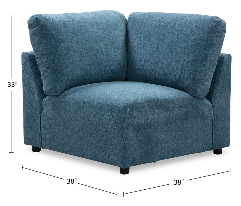 Fauteuil en coin modulaire Voyage en tissu avec coussins de dossier amovibles - bleu