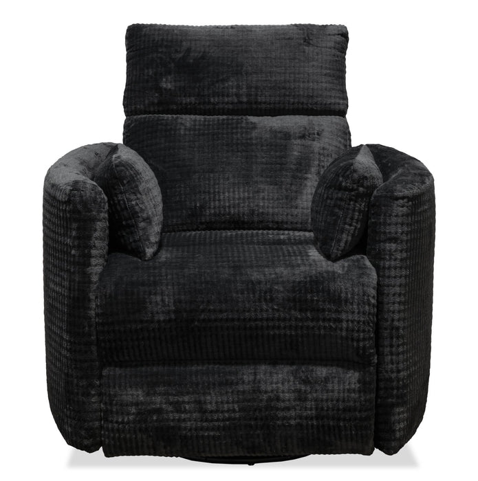 Fauteuil pivotant coulissant à inclinaison électrique Remi de 38 po en tissu avec ports USB - anthracite 