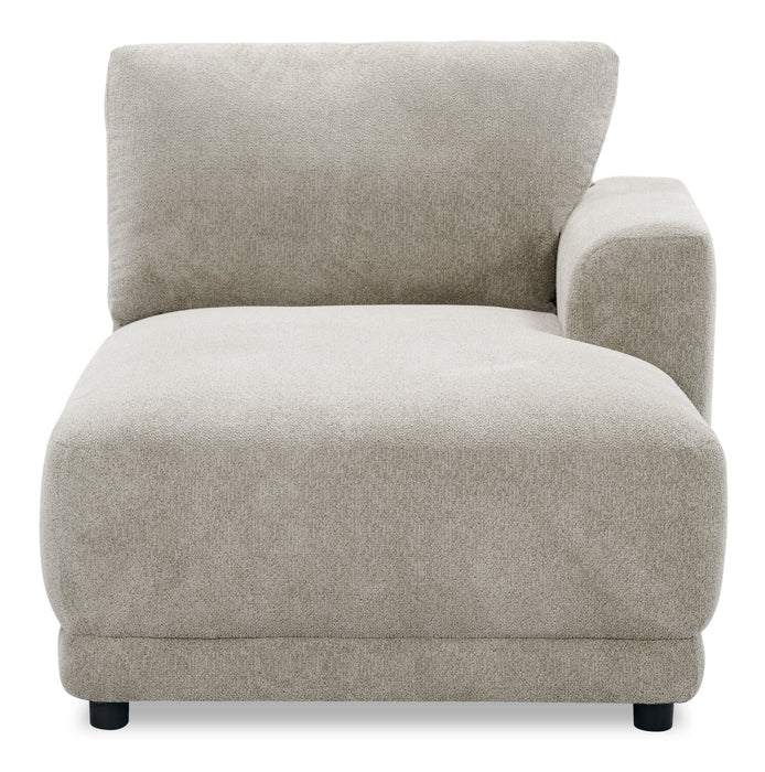 Fauteuil modulaire de droite Voyage en tissu avec coussins de dossier amovibles - beige
