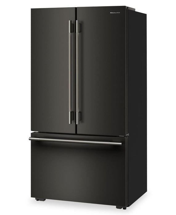 Réfrigérateur KitchenAid de 36 po et de 24 pi3 de profondeur comptoir à portes françaises - minerai noir - KRFC236SBE