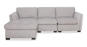 Sofa sectionnel de gauche Vault 3 pièces avec fauteuil long de rangement et 2 fauteuils de rangement - gris