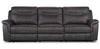 Sofa à inclinaison électrique Floy de 116,5 po en suédine avec appuie-têtes électriques et ports USB - gris