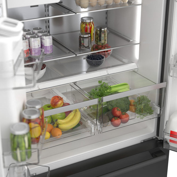 Réfrigérateur Bosch de 21,6 pi³ à portes françaises à congélateur inférieur - Acier inoxydable noir - B36CD52SNB