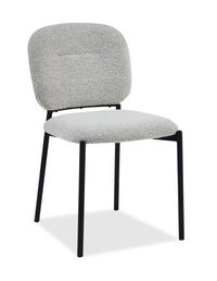 Chaise de salle à manger Luka en tissu bouclé et en métal - beige