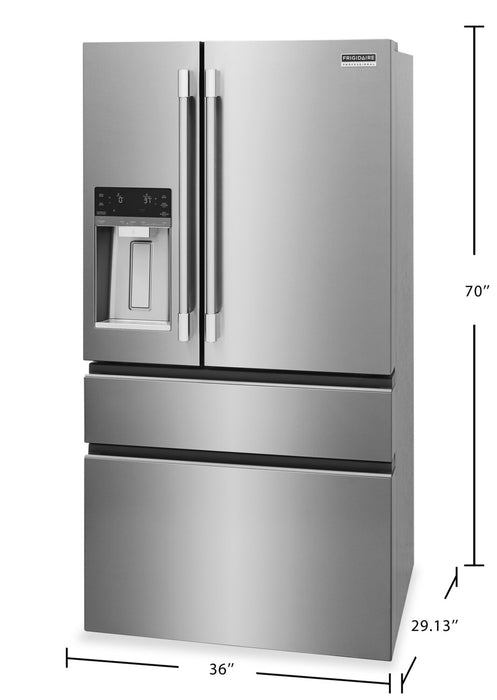 Réfrigérateur 4 portes Frigidaire Professional de 21 pi3 de profondeur comptoir à portes françaises - PRMC2290BF