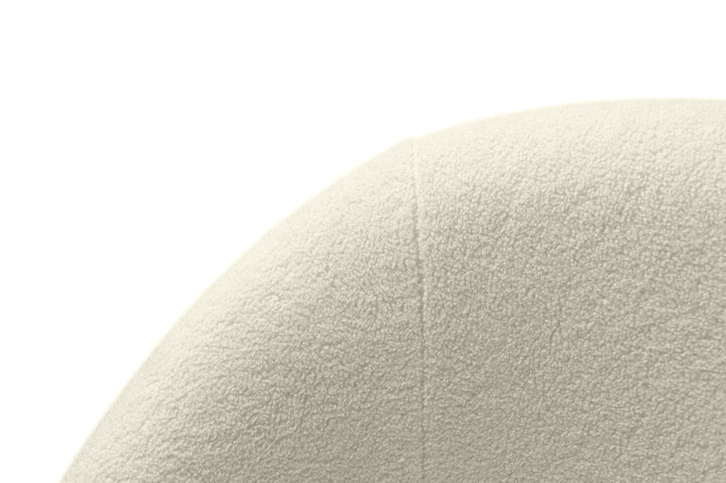 Fauteuil d’appoint courbé Lola de 28,7 po en tissu de chenille bouclé avec coussin de siège amovible - blanc