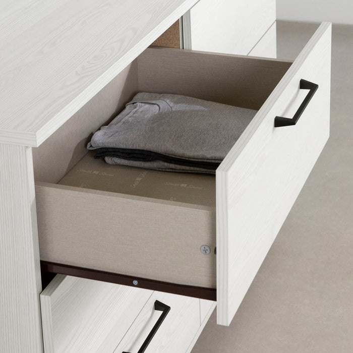 Commode Everley de 51,25 po (L) à 6 tiroirs - blanche