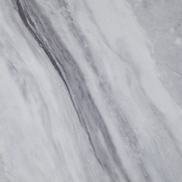 Table à café moderne Serena de 47,25 po - blanche et noire avec imitation de marbre