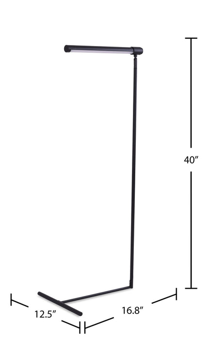 Lampe à pied à DEL Heath de 40 po noir mat