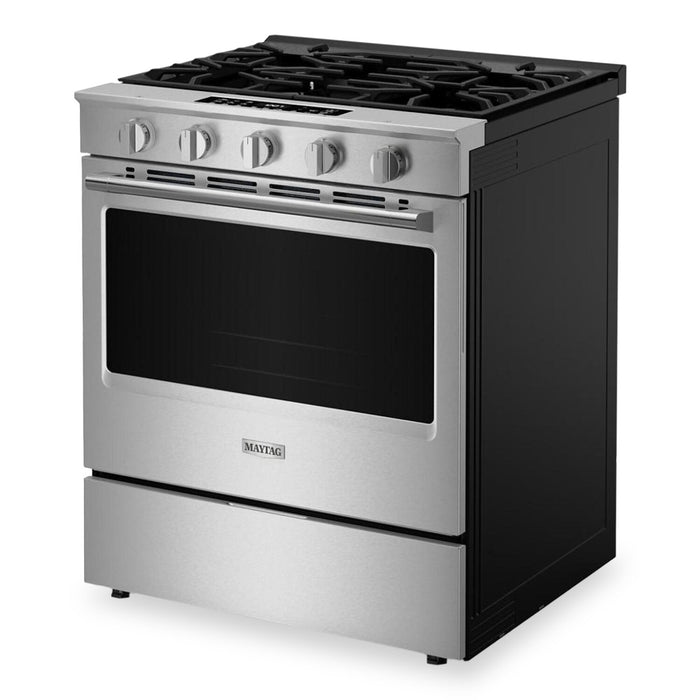 Cuisinière à gaz encastrée Maytag de 5 pi³ et de 30 po avec friture à air sans préchauffage - acier inoxydable résistant aux traces de doigts - MSGS7030SZ