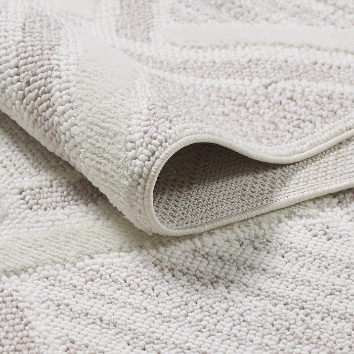 Carpette Knox beige à motif marocain - 6 pi 7 po x 9 pi 6 po