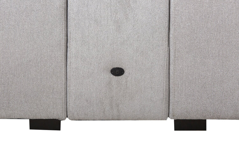 Sofa sectionnel Vault 7 pièces avec 5 fauteuils de rangement et console de rangement avec USB - gris