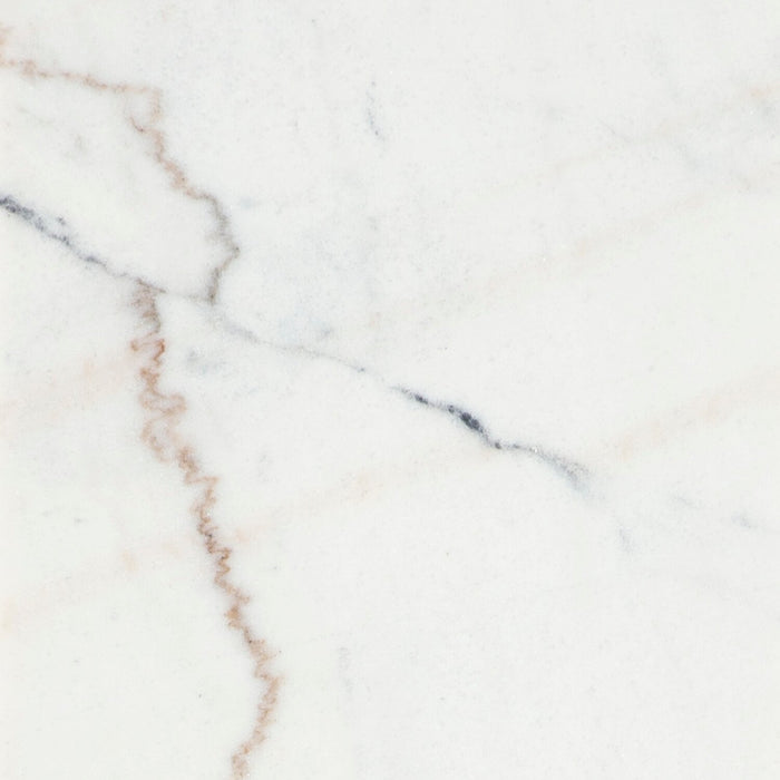 Table de salon Warwick de 52 po en bois massif et en marbre - blanche et chêne brun