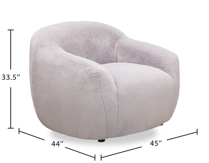 Fauteuil d’appoint Hugz de 45 po en tissu - gris