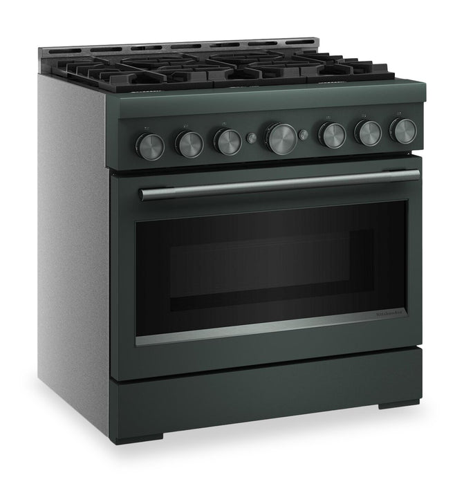 Cuisinière à gaz KitchenAid de 5,1 pi3 et de 36 po avec mode de friture à air sans préchauffage - genièvre - KFGS936SJP