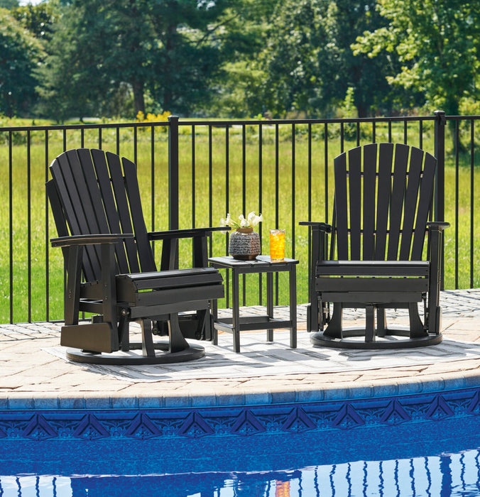 Fauteuil pivotant et coulissant Lake pour la terrasse à l’extérieur -  plastique haute densité, résistant aux intempéries - noir