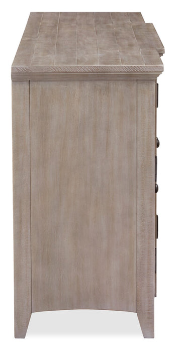 Meuble pour téléviseur traditionnel Wesley de 80 po avec rangement et système de gestion des câbles pour téléviseurs jusqu’à 85 po - gris tourterelle