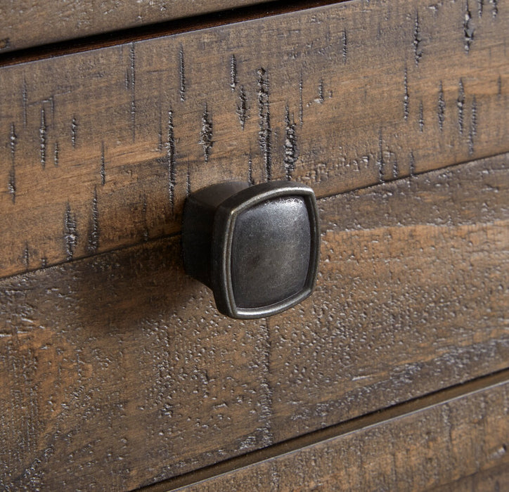 Table de salon Edwin de 64 po en pin champêtre avec rangement et tabouret - brun champêtre