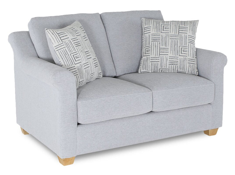 Causeuse contemporaine Finesse de 59 po en tissu de chenille - gris chiné