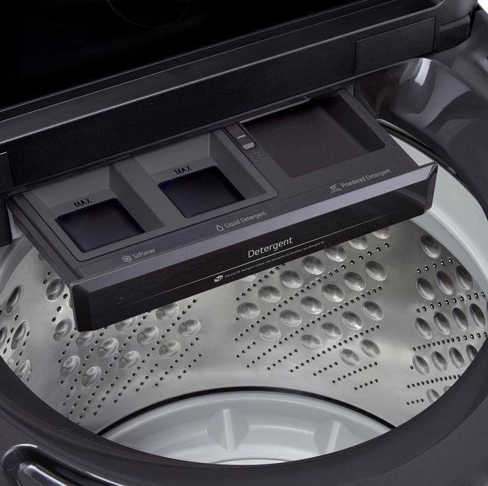 Laveuse intelligente LG à chargement par le haut de 5,8 pi³ avec EasyUnload et détection IA - noir platine - WT8200CL