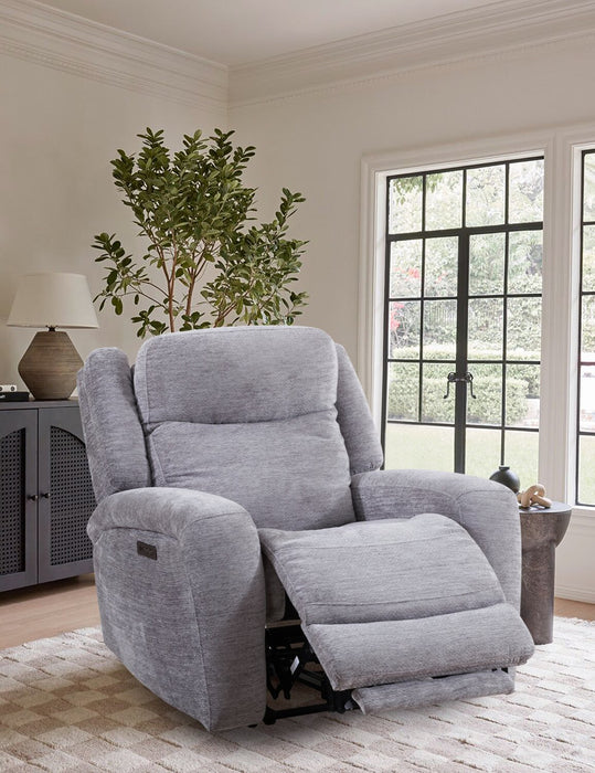 Fauteuil à inclinaison électrique Atlantis de 38 po en tissu avec port USB - gris tourterelle