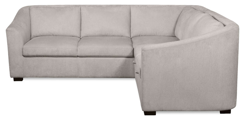 Sofa-lit sectionnel de droite Envy 2 pièces en tissu de chenille - gris brouillard