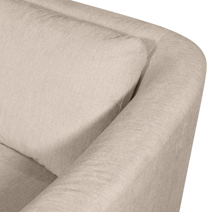 Sofa-lit sectionnel de droite Envy 2 pièces en tissu de chenille - beige amande
