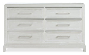 Commode Vida de 66 po (L) x 40 po (H) à 6 tiroirs pour la chambre à coucher - sable