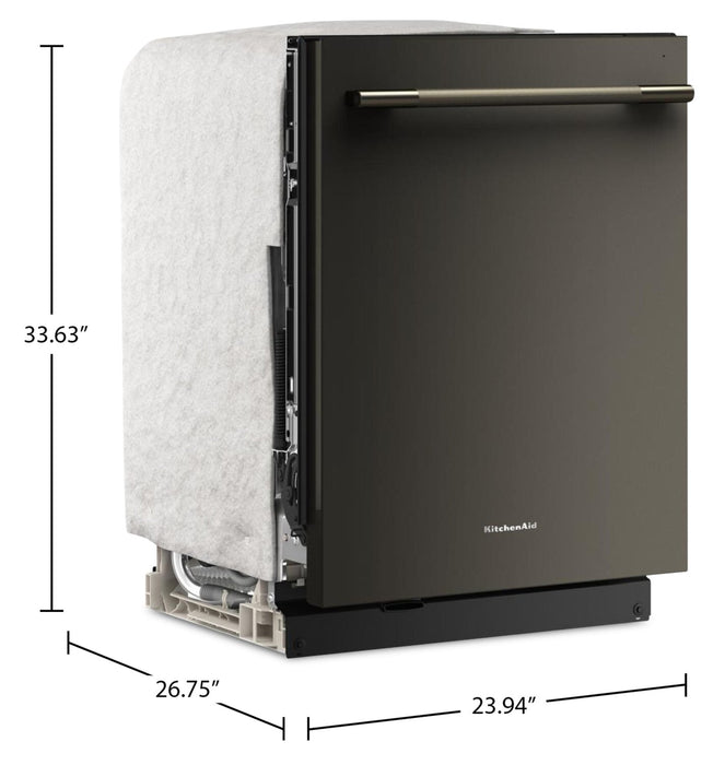 Lave-vaisselle KitchenAid de 24 po et de 44 dBA avec troisième panier 360° Max JetsMC - minerai noir - KDTS624SBE