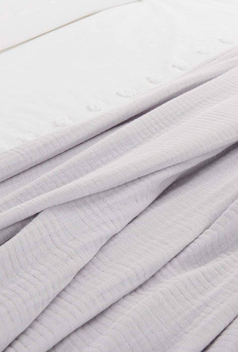 Couverture Veranda & Grove en coton à 4 couches pour très grand lit - grise