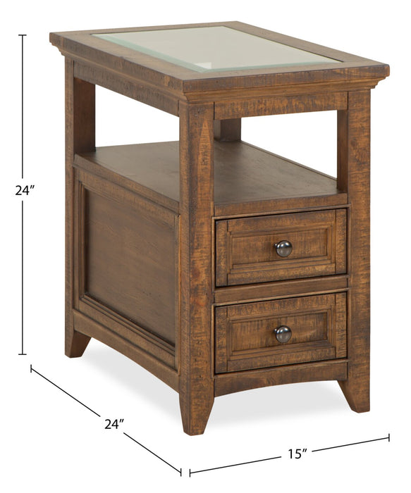 Table de fauteuil traditionnelle Hanson de 15 po en pin - muscade grillée