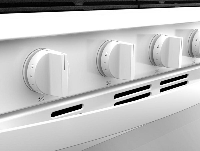 Cuisinière intelligente à gaz Whirlpool de 5 pi³ avec friture à air et autonettoyage - blanche - WFGS7530RW