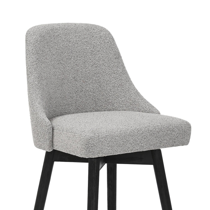 Tabouret Nash de hauteur comptoir en tissu de polyester et en métal avec siège pivotant - gris foncé