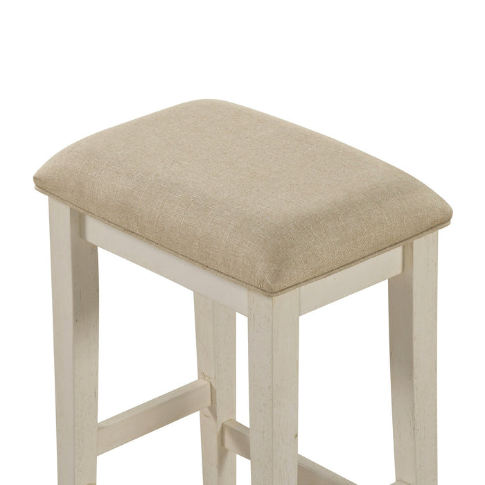 Console contemporaine Nyles de 60 po avec 3 tabourets de hauteur comptoir et ports USB - babeurre