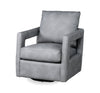 Fauteuil d’appoint pivotant Ever de 28 po en tissu d’apparence cuir - gris