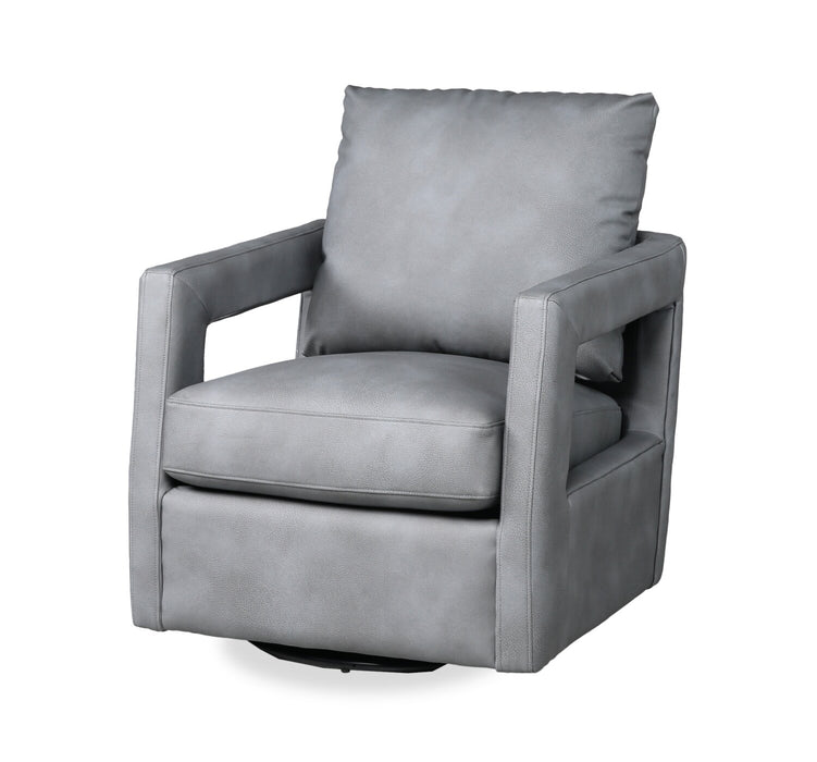 Fauteuil d’appoint pivotant Ever de 28 po en tissu d’apparence cuir - gris