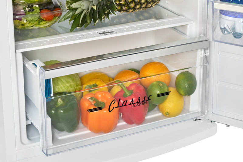 Réfrigérateur Classic Rétro d’Unique de 24 po et de 11 pi3 à congélateur supérieur - blanc guimauve - UNQ-310L W TM