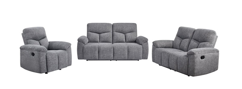 Fauteuil à inclinaison manuelle Blake de 38,58 po en tissu de chenille - gris 