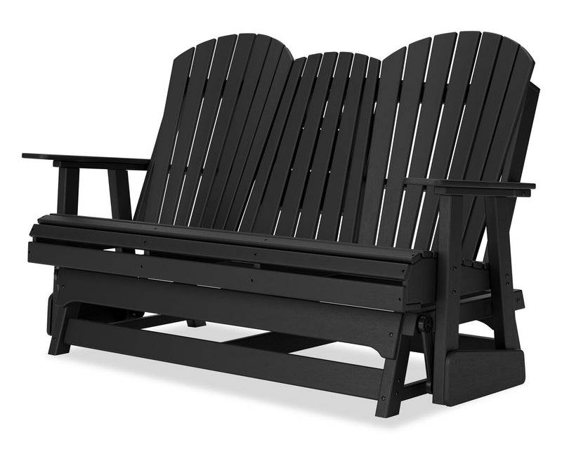 Causeuse pivotante et coulissante Lake pour la terrasse à l’extérieur -  plastique haute densité, résistant aux intempéries - noire