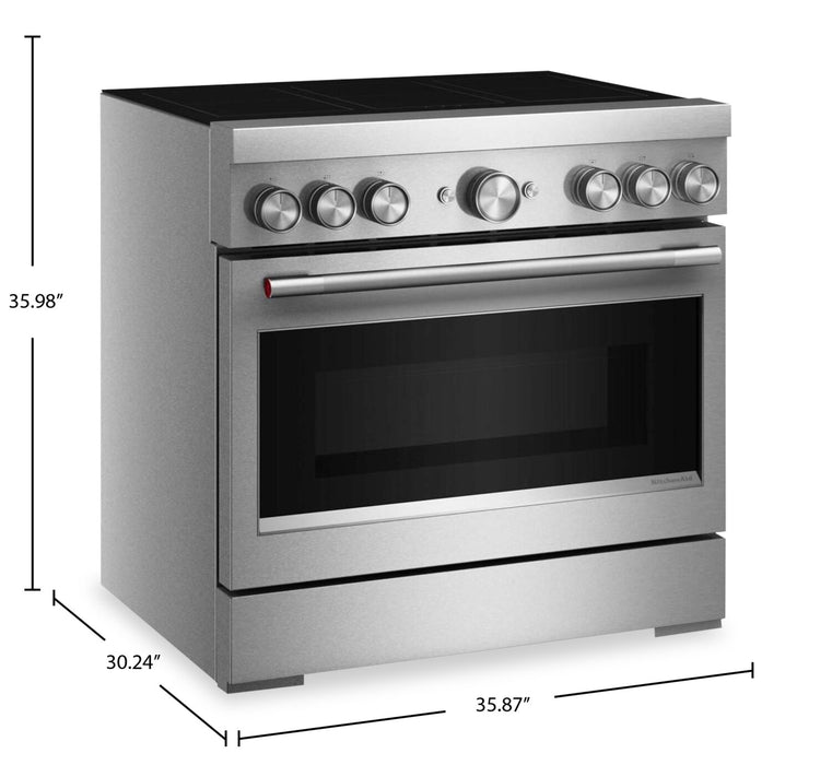 Cuisinière à induction KitchenAid de 5,1 pi3 et de 36 po avec friture à air sans préchauffage - acier inoxydable - KFIS936SSS