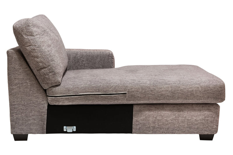 Sofa sectionnel de droite Luxe 3 pièces fabriqué au Canada en tissu avec coussins amovibles - gris colombe Zaftig