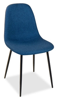 Chaise de salle à manger Jax en tissu de polyester et en métal - bleue