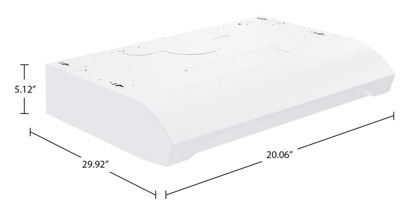 Hotte de cuisinière sous l'armoire Broan de série ALT1 de 30 po - blanche - ALT1303WW