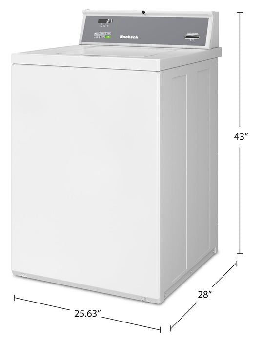 Laveuse commerciale Huebsch de 3,19 pi3 à chargement par le haut avec compatibilité avec les cartes - blanche - HWNKY2SP116CW01