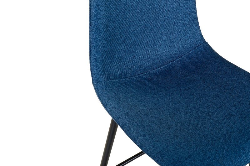 Tabouret Jax de hauteur comptoir de 26 po (H) en tissu de polyester et en métal - bleu